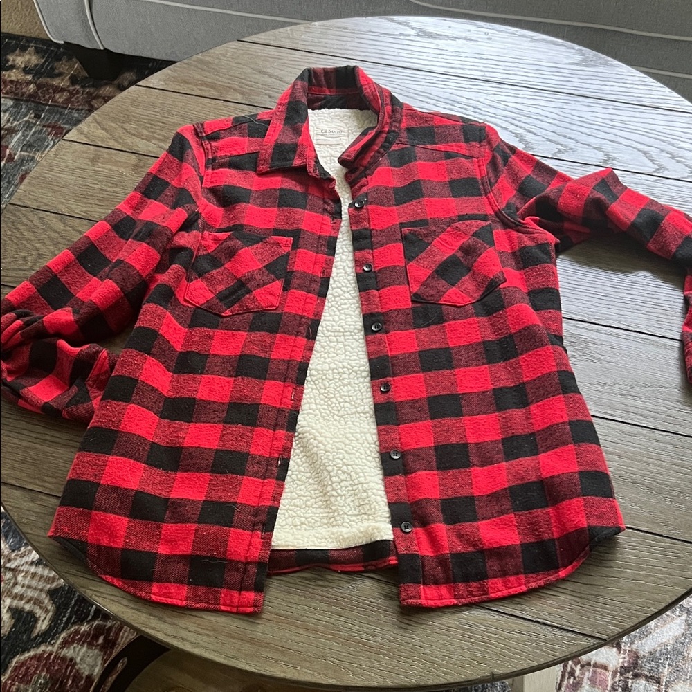 Red and Black Plaid Flannel Shirt